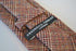 rusty red with subtle blue design skinny tweed wool tie